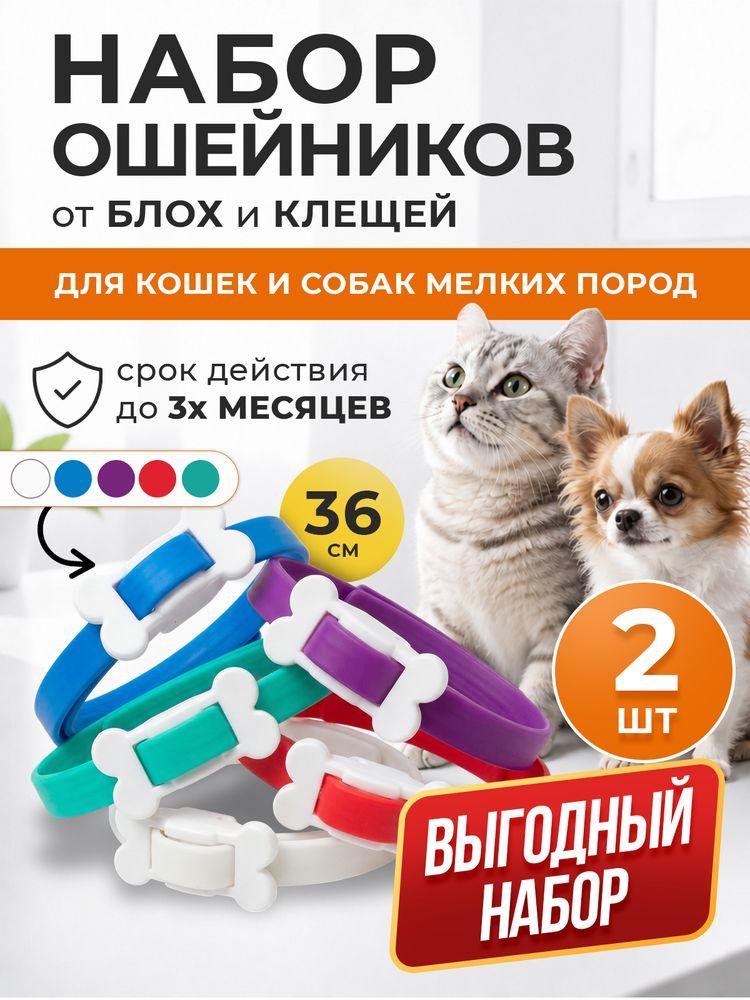 Набор ошейников от блох и клещей для кошек и собак мелких пород, 2 шт БиоДоктор
